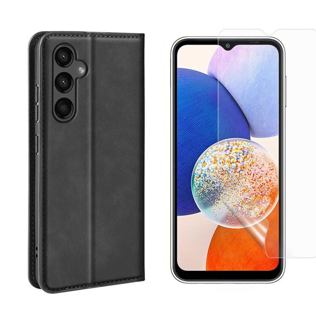 Samsung Galaxy A15 Beskyttelsessæt Tyndt mobiltaske og Skærmbeskyttelse