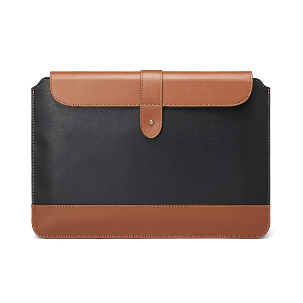 Laptopfoderal læder 14" sort/brun