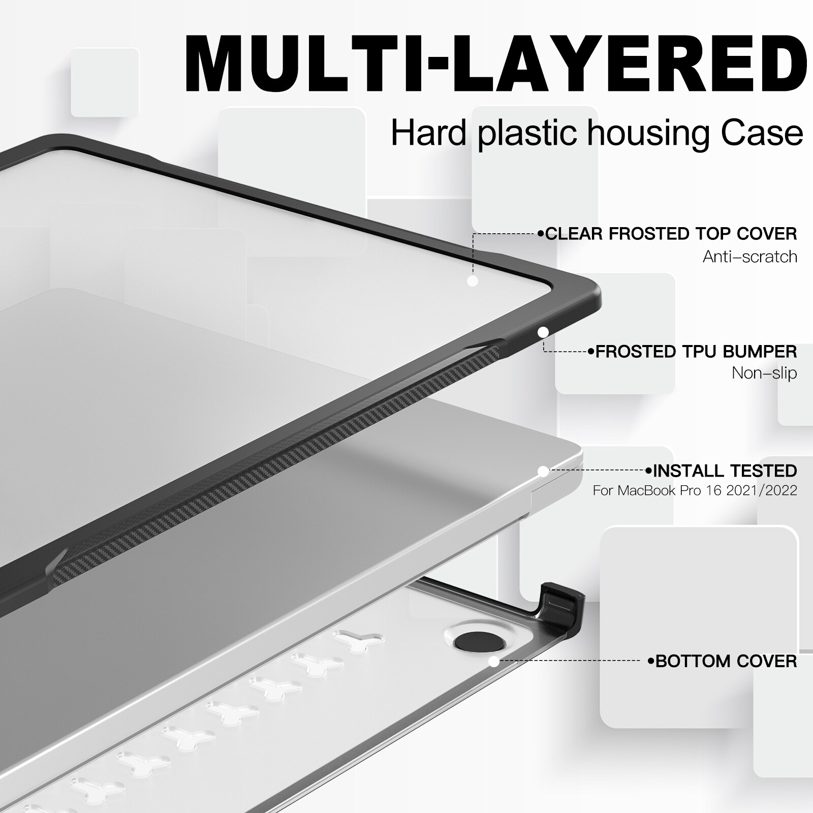 Stødsikkert Cover Apple MacBook Pro 16 2023 Gennemsigtig