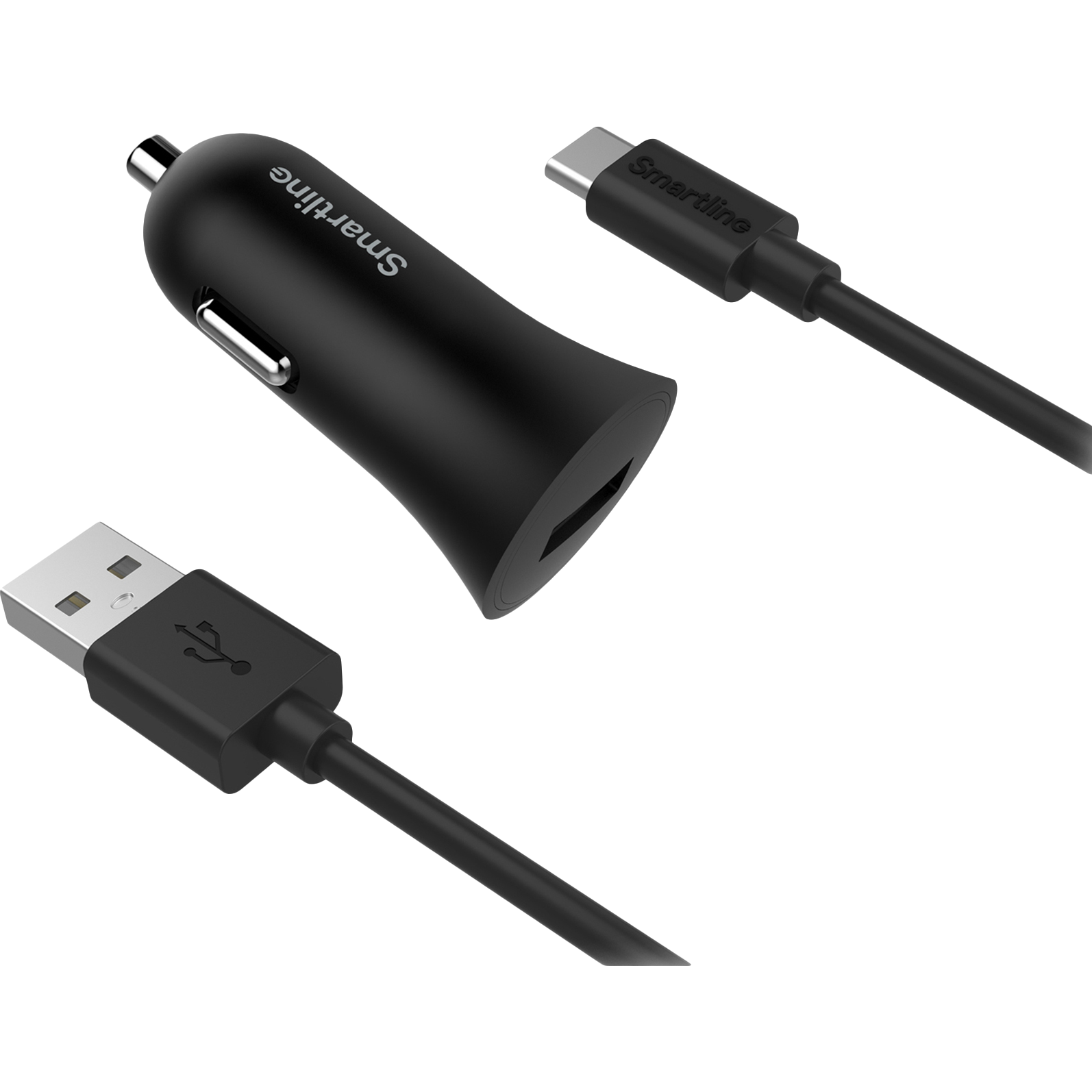 Billader USB+1M USB-C Kabel Sort