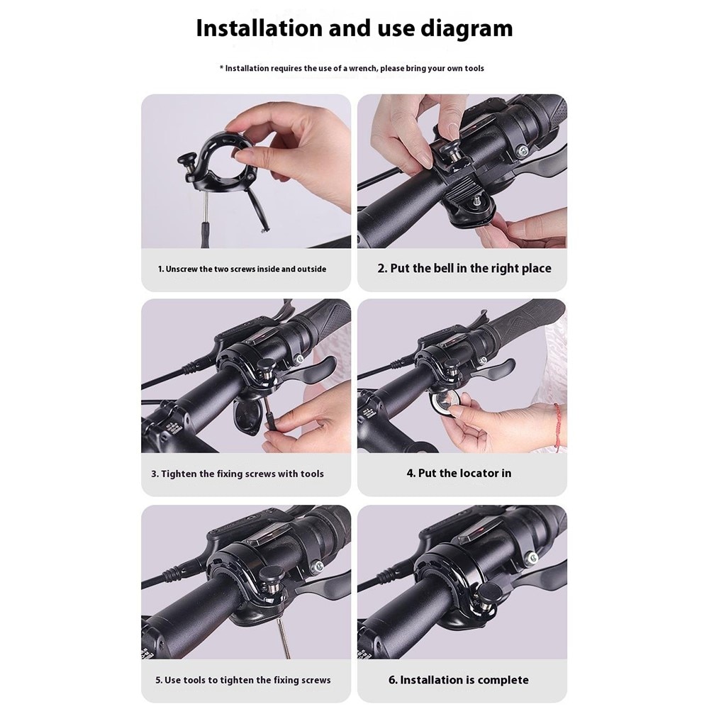 Ringeklokke med skjult Apple AirTag-holder sort