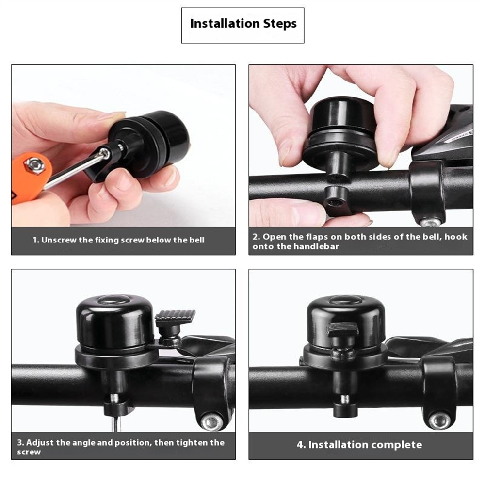 Cykelklokke med Apple AirTag-holder sort