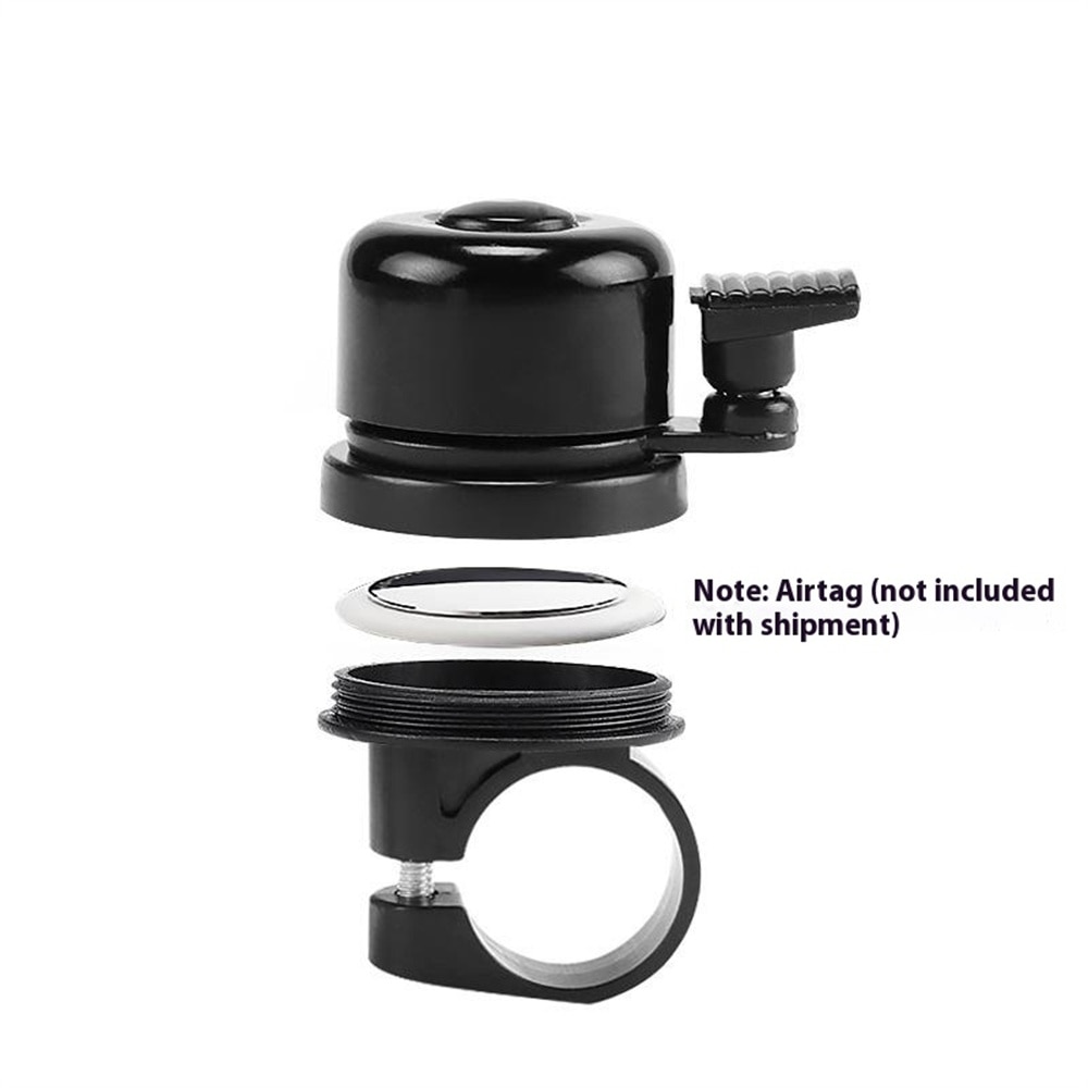 Cykelklokke med Apple AirTag-holder sort