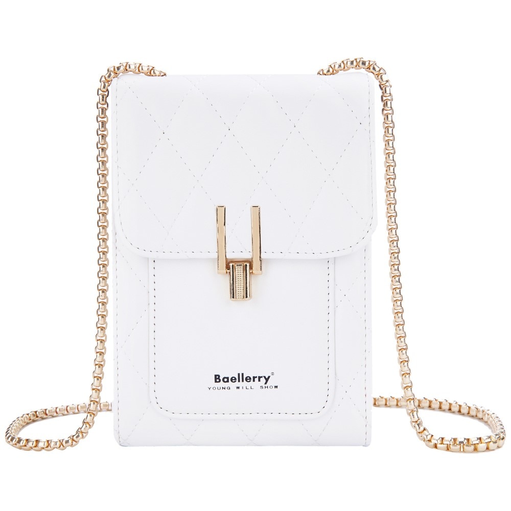 Quilted Crossbody Mini Wallet hvid
