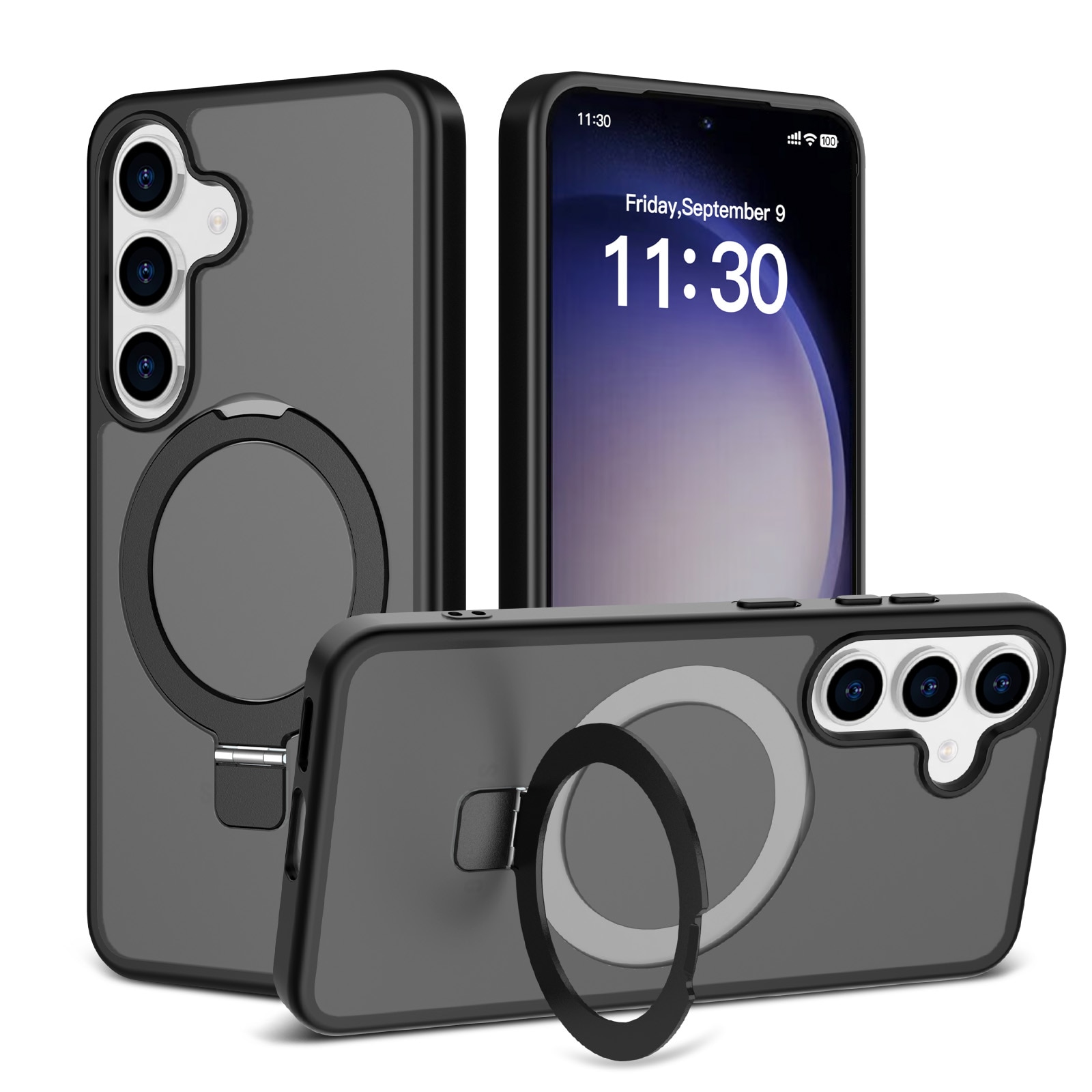 Hybridcover Magnetic Ring Samsung Galaxy S24 Sort