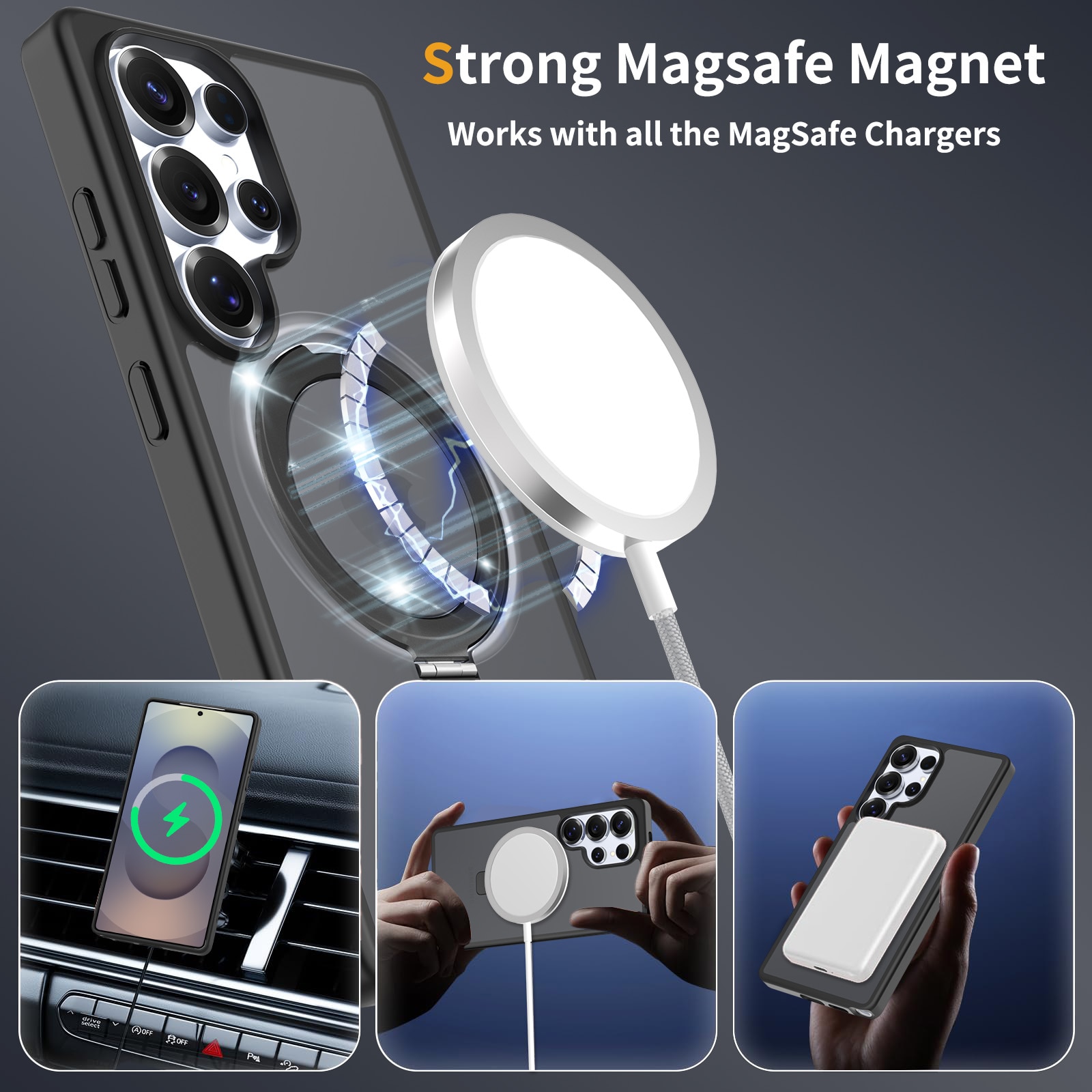 Hybridcover Magnetic Ring Samsung Galaxy S25 Ultra Sort