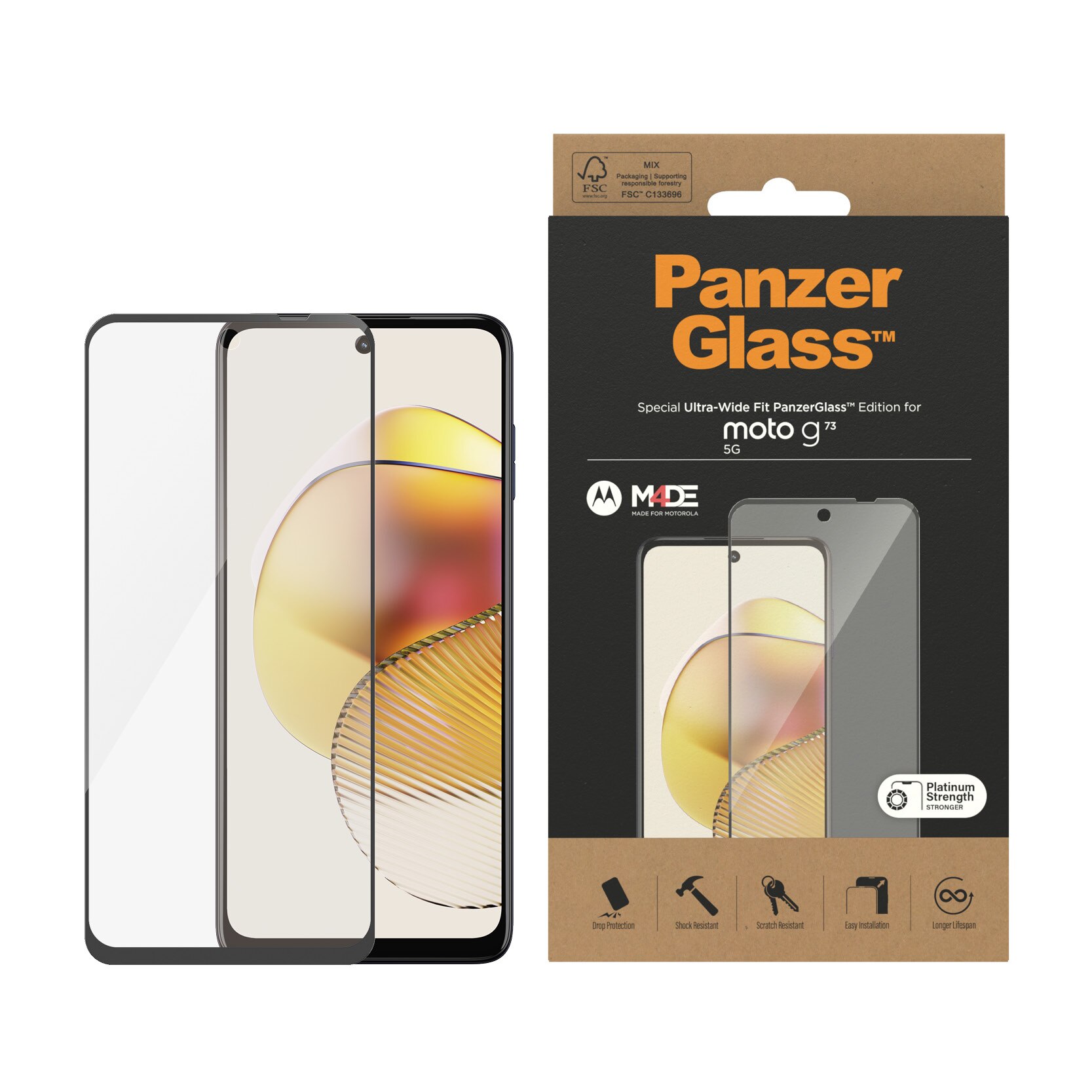 Motorola Moto G73 Skærmbeskyttelse Ultra Wide Fit