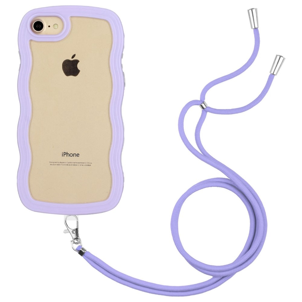 Wavy Edge Cover halskæde strop iPhone 7/8/SE lila
