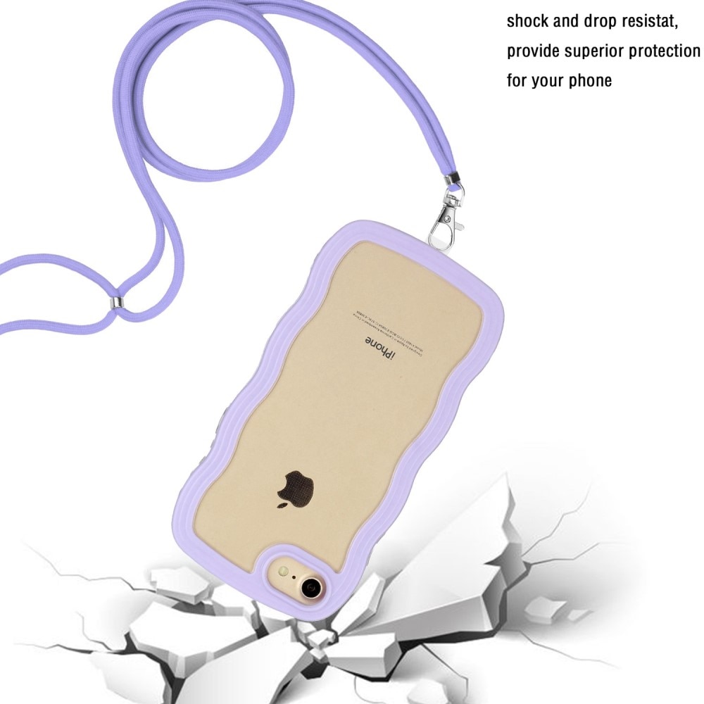 Wavy Edge Cover halskæde strop iPhone SE (2022) lila
