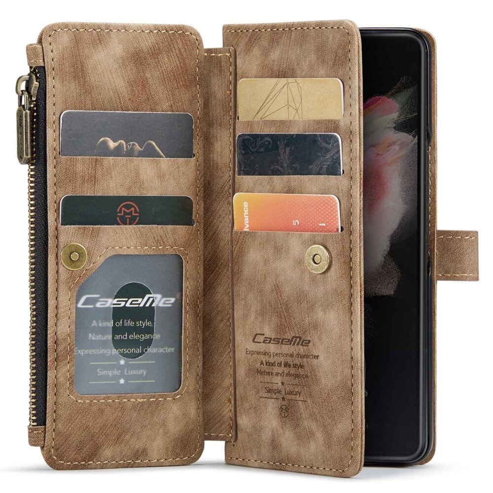 Zipper Wallet Samsung Galaxy Z Fold 4 brun