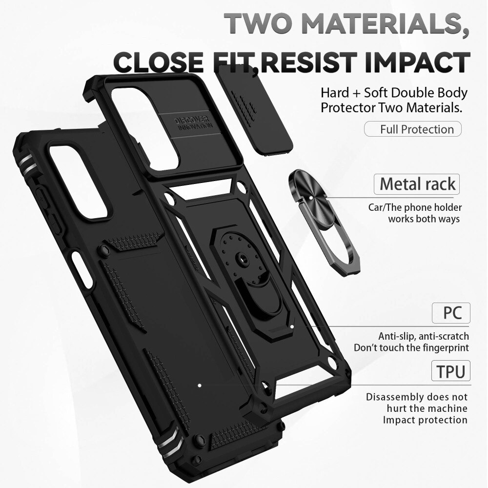 Hybridcover Ring + Kamerabeskyttelse Samsung Galaxy A13 Sort