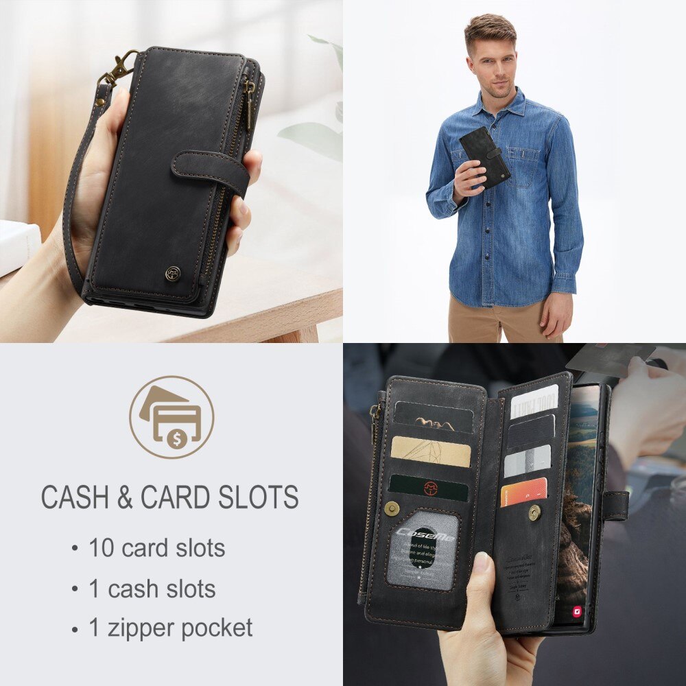 Zipper Wallet Samsung Galaxy S22 Ultra Sort