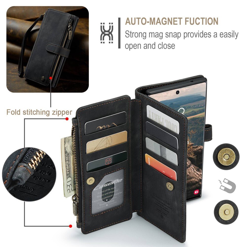 Zipper Wallet Samsung Galaxy S22 Ultra Sort