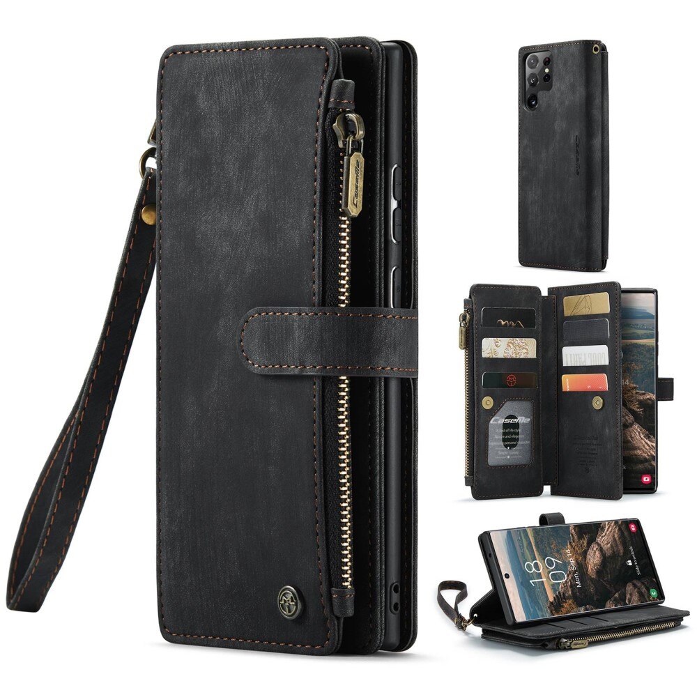 Zipper Wallet Samsung Galaxy S22 Ultra Sort