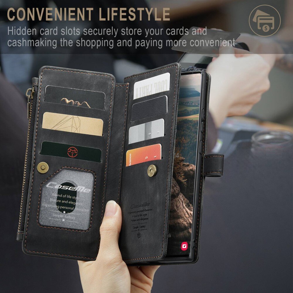 Zipper Wallet Samsung Galaxy S22 Ultra Sort