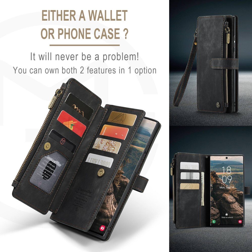 Zipper Wallet Samsung Galaxy S22 Ultra Sort