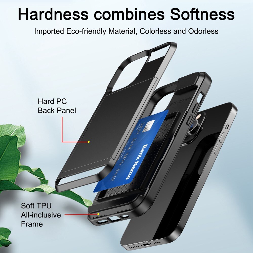 Cover Kortholder iPhone 14 Pro Max Lyserød