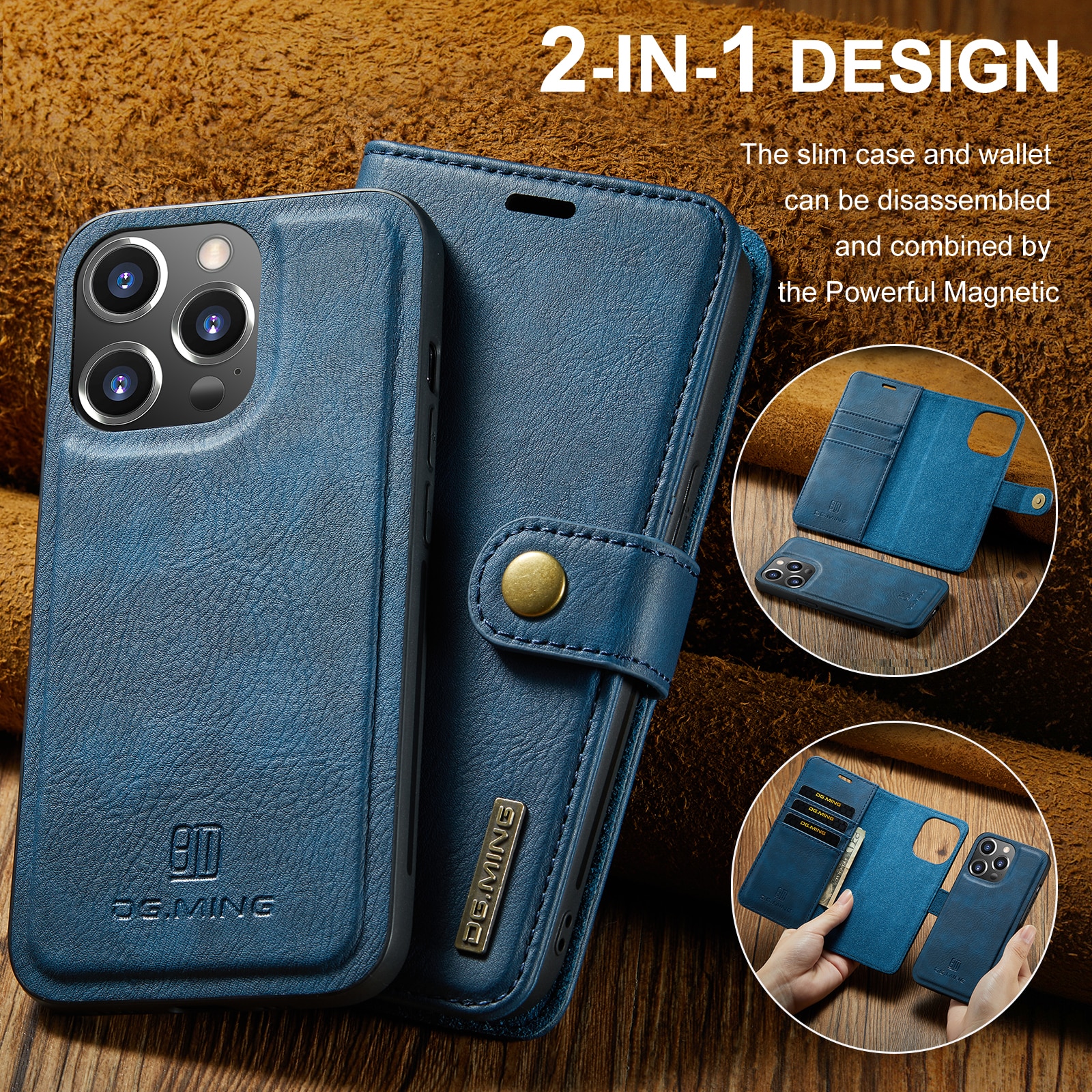 Magnet Wallet iPhone 14 Pro Max Blue