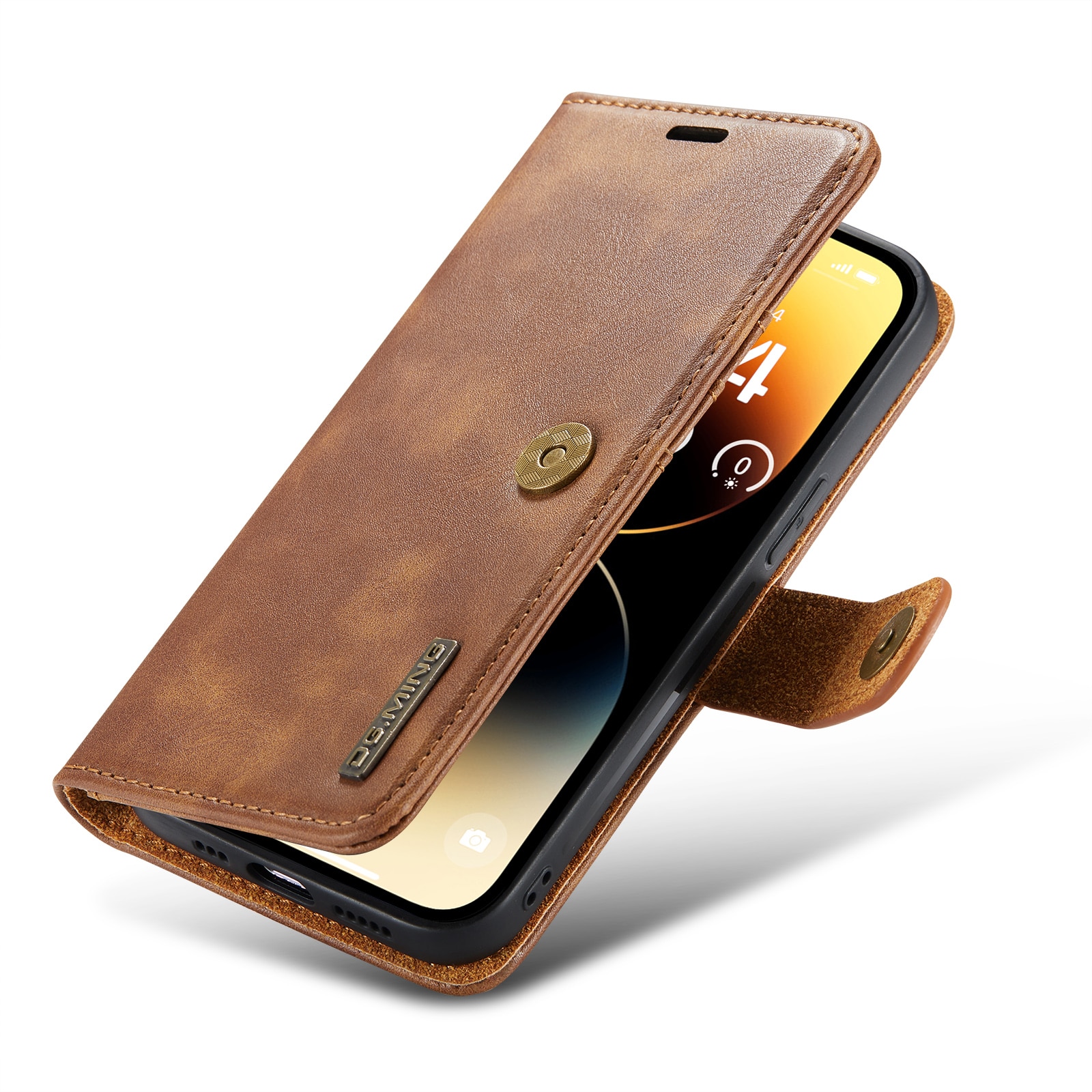 Magnet Wallet iPhone 15 Pro Max Cognac