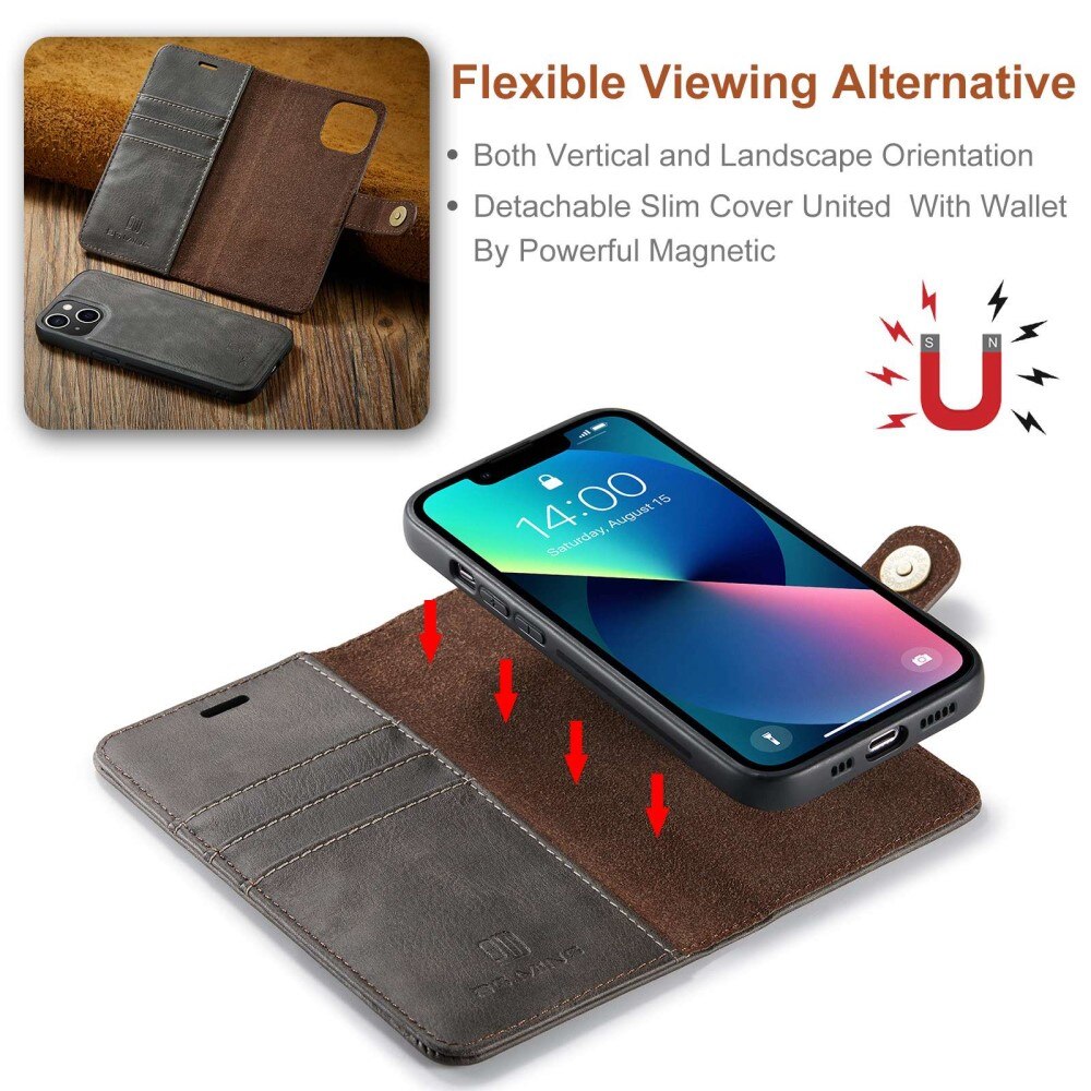 Magnet Wallet iPhone 14 Plus Brown