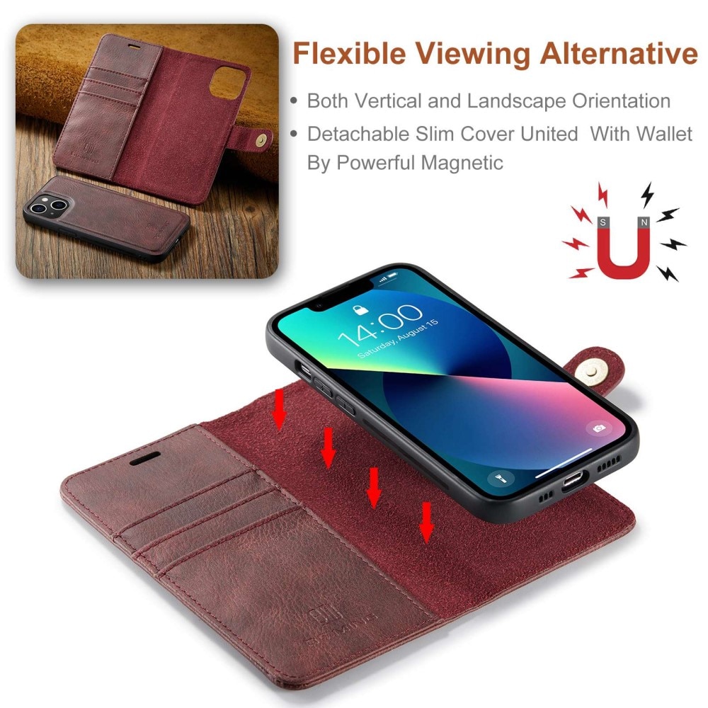 Magnet Wallet iPhone 14 Plus Red