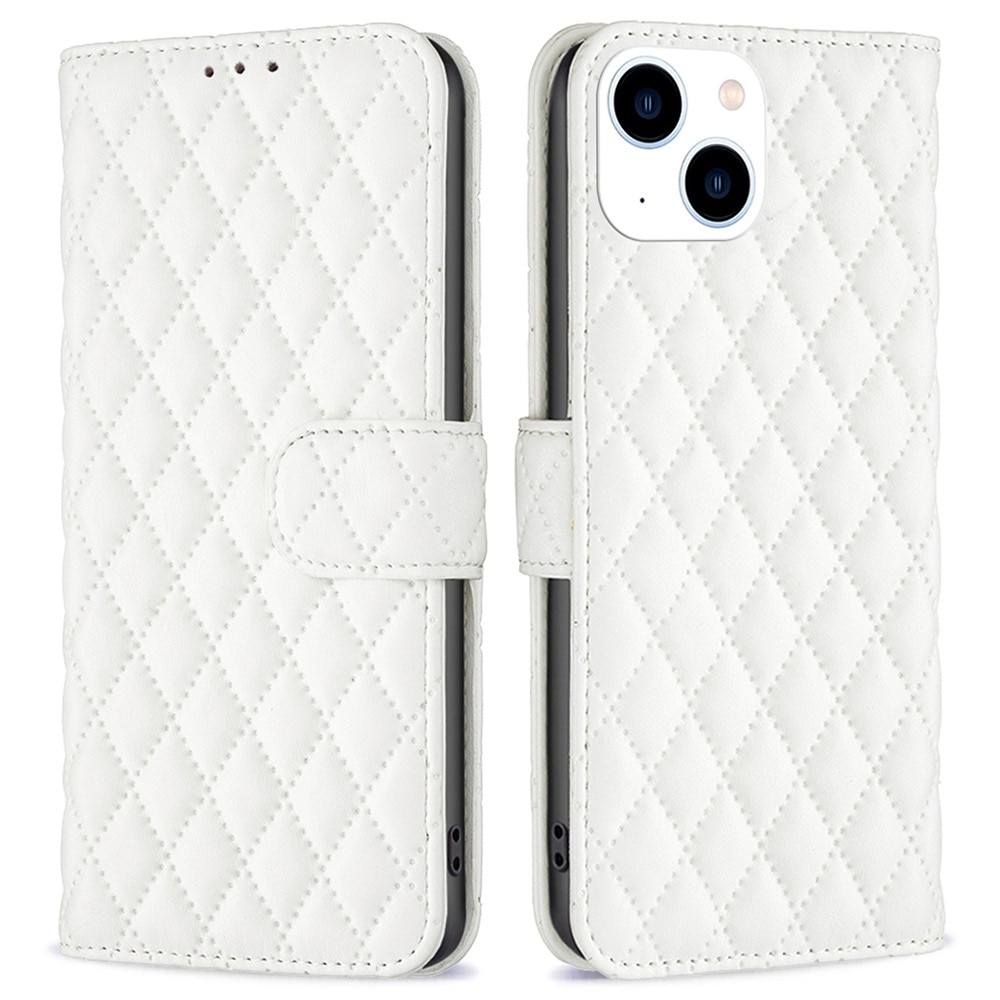 Tegnebogsetui iPhone 14 Quilted hvid