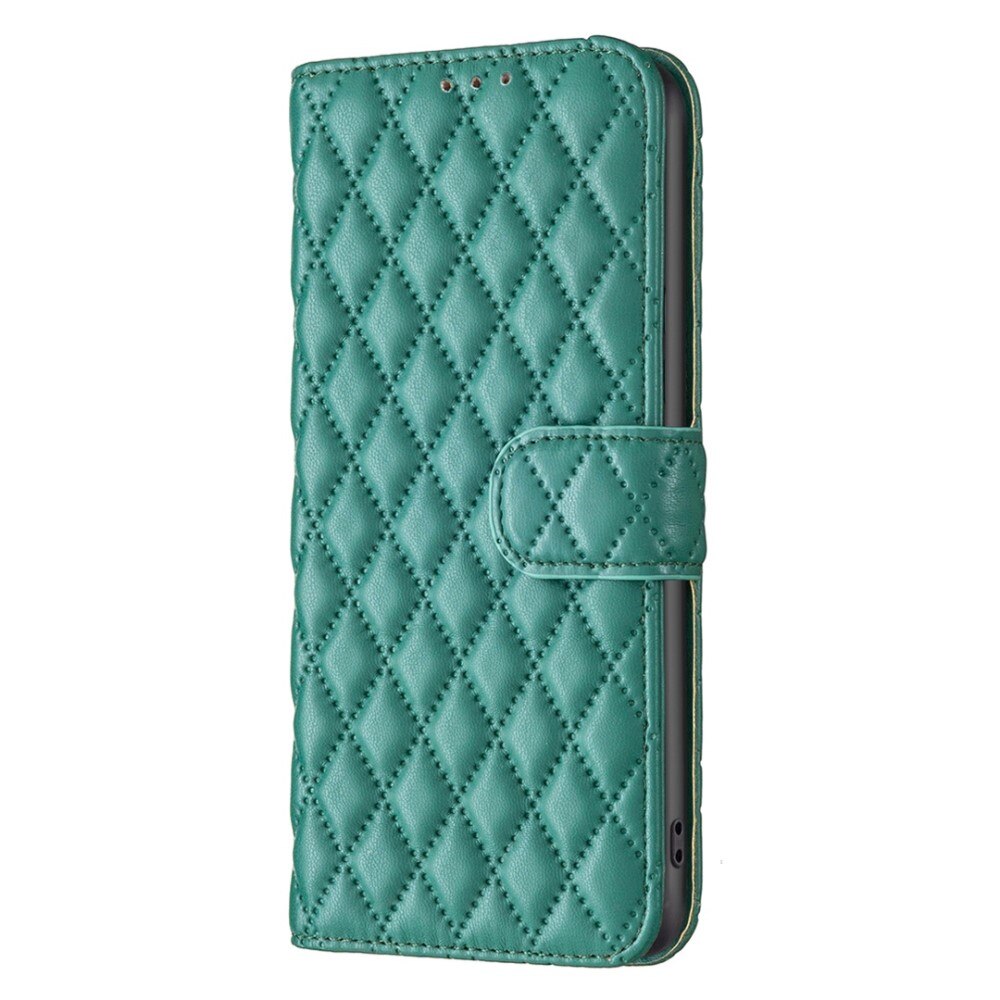 Tegnebogsetui iPhone 14 Quilted grøn