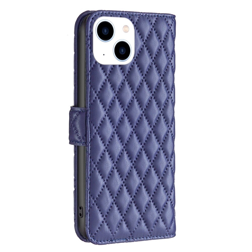 Tegnebogsetui iPhone 14 Quilted blå