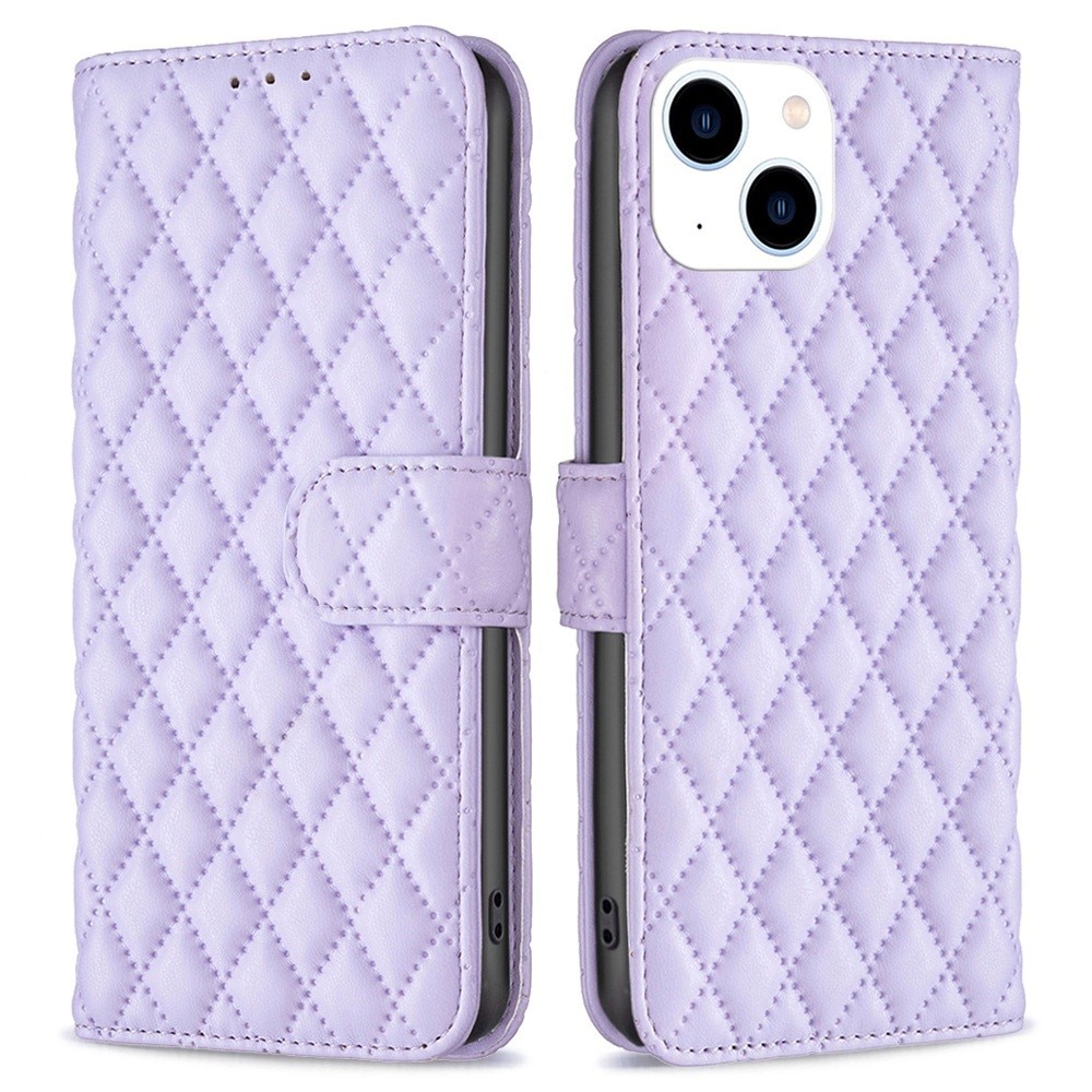 Tegnebogsetui iPhone 14 Quilted lila