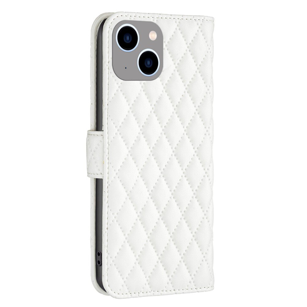 Tegnebogsetui iPhone 14 Plus Quilted hvid