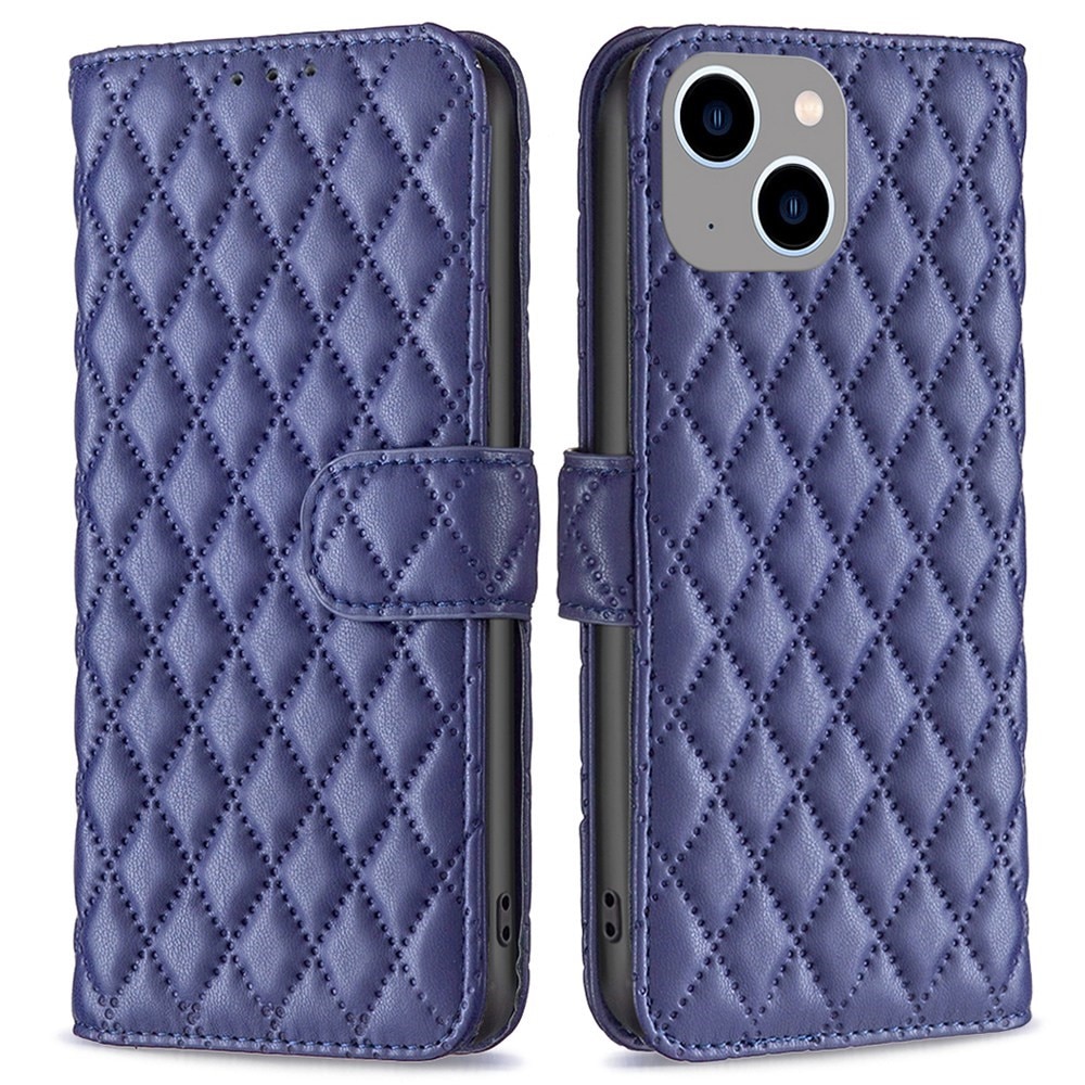 Tegnebogsetui iPhone 14 Plus Quilted blå