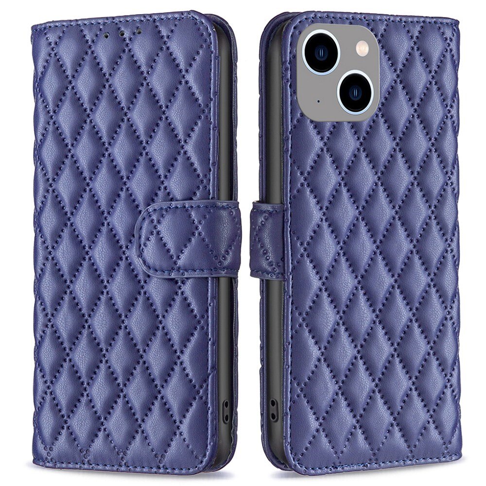 Tegnebogsetui iPhone 14 Plus Quilted blå