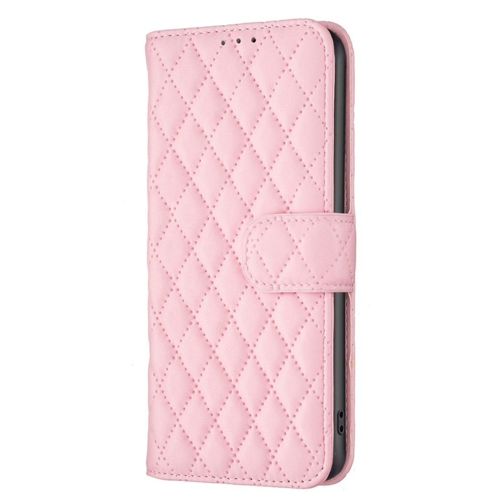 Tegnebogsetui iPhone 14 Plus Quilted lyserød