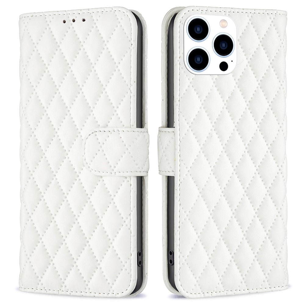 Tegnebogsetui iPhone 14 Pro Quilted hvid