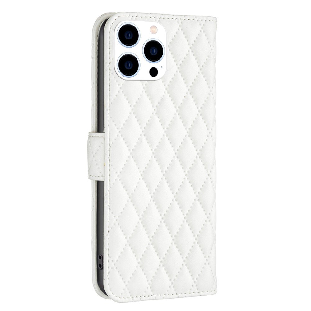 Tegnebogsetui iPhone 14 Pro Quilted hvid