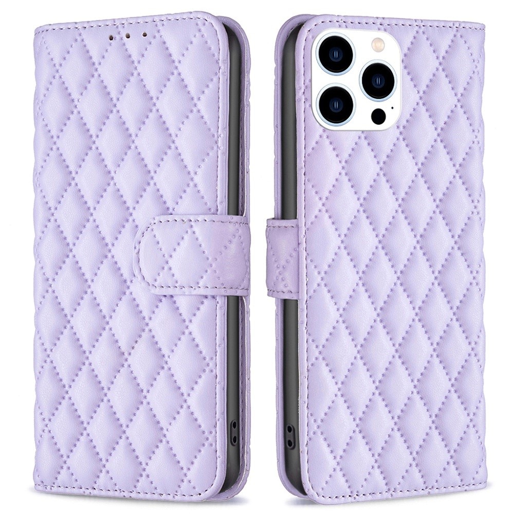 Tegnebogsetui iPhone 14 Pro Quilted lila