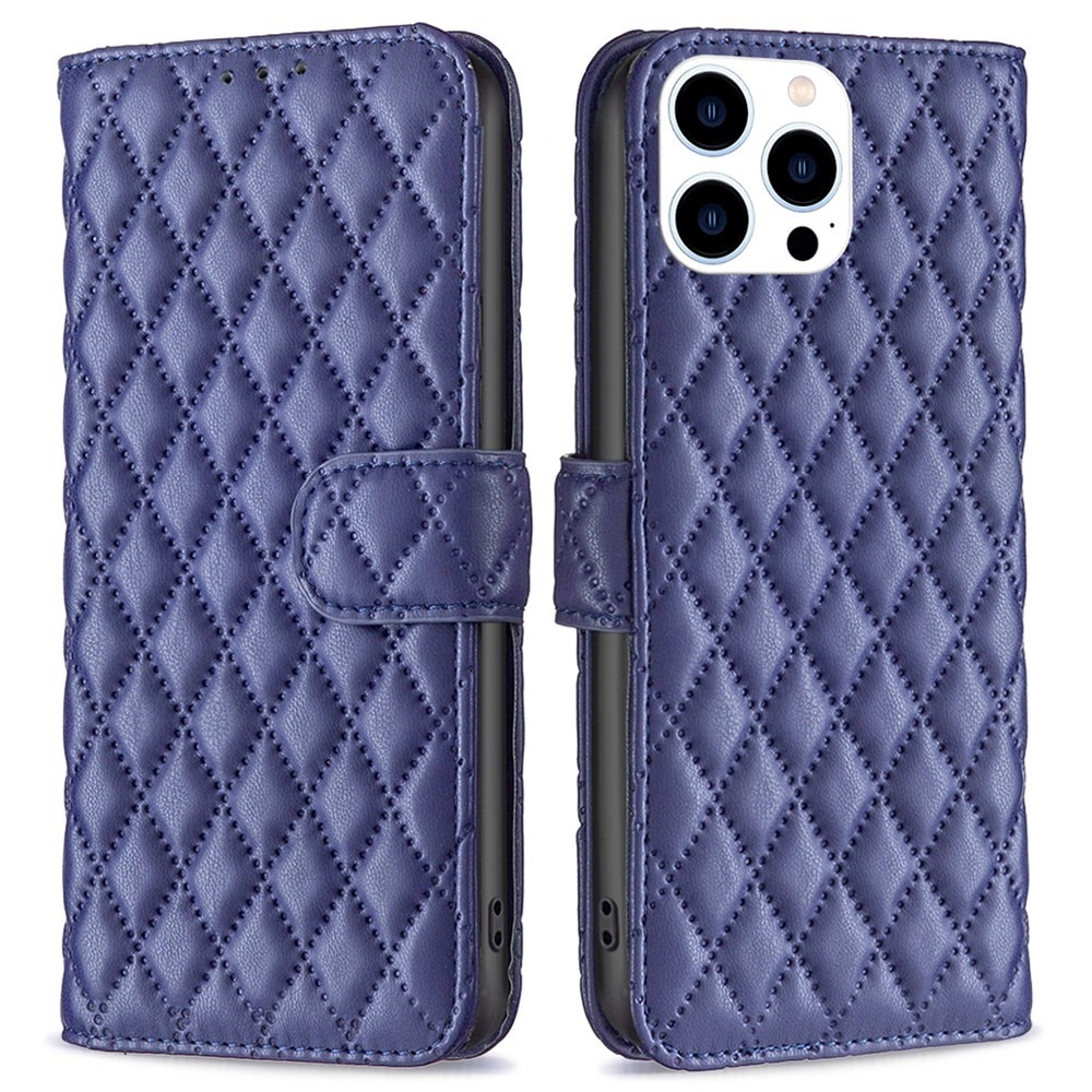 Tegnebogsetui iPhone 14 Pro Quilted blå