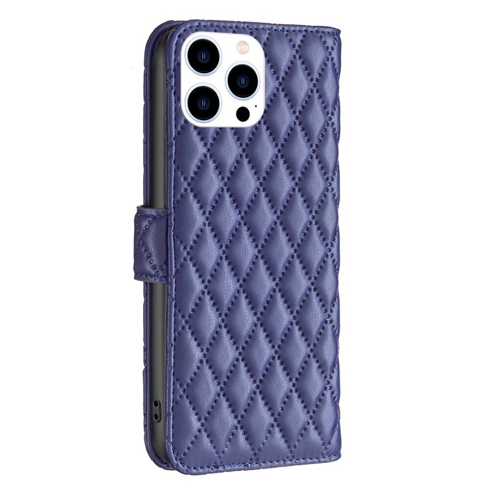 Tegnebogsetui iPhone 14 Pro Quilted blå