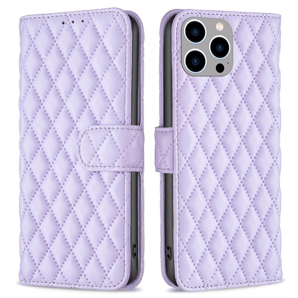Tegnebogsetui iPhone 14 Pro Max Quilted lila