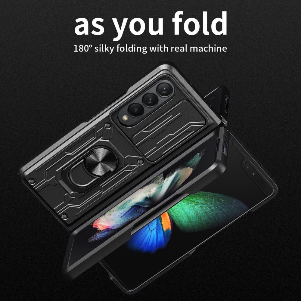 Hybridcover Tech Ring+Kamerabeskyttelse Samsung Galaxy Z Fold 4 sort