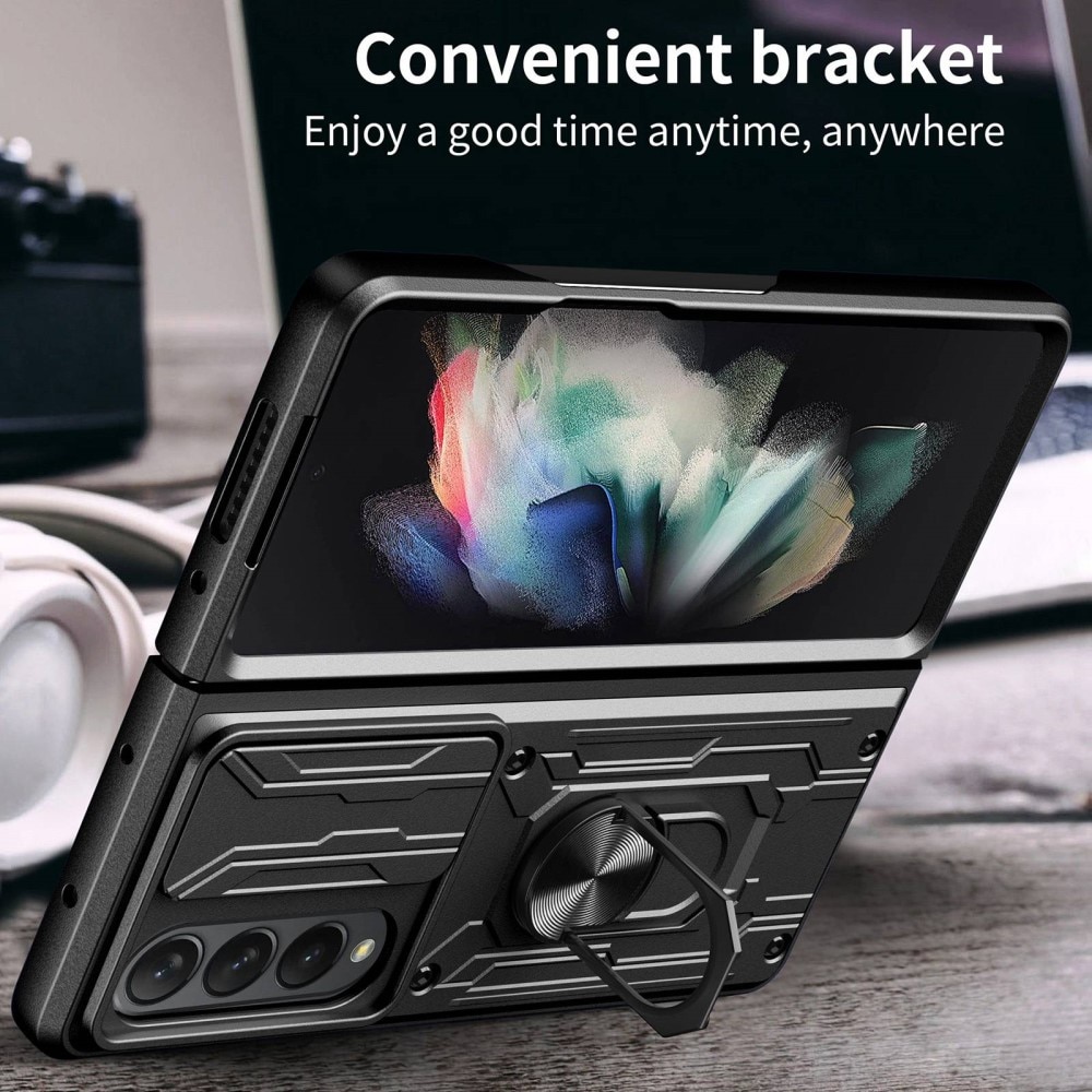 Hybridcover Tech Ring+Kamerabeskyttelse Samsung Galaxy Z Fold 4 sort