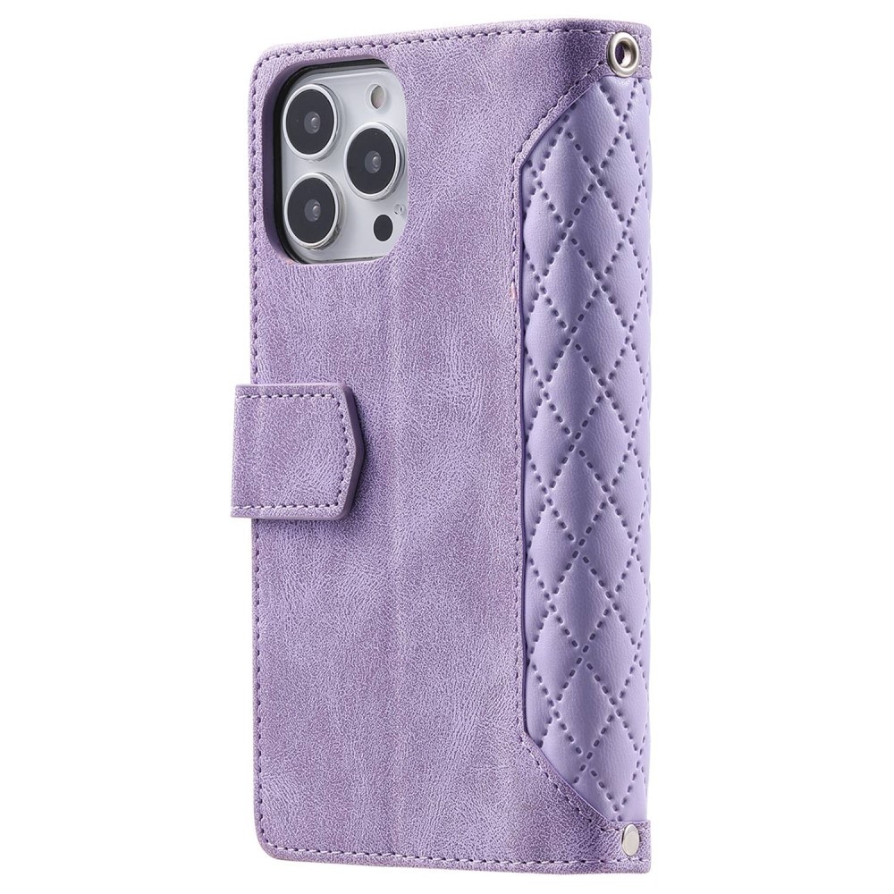 Pung Taske iPhone 13 Pro Quilted Lila