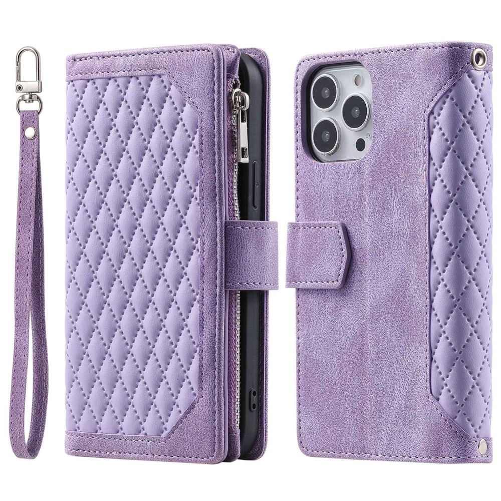 Pung Taske iPhone 13 Pro Quilted Lila