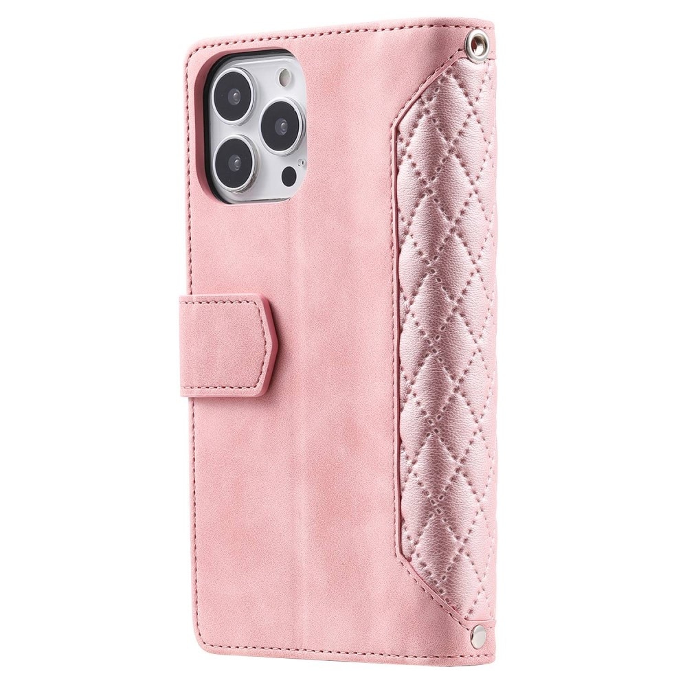 Pung Taske iPhone 13 Pro Quilted Lyserød