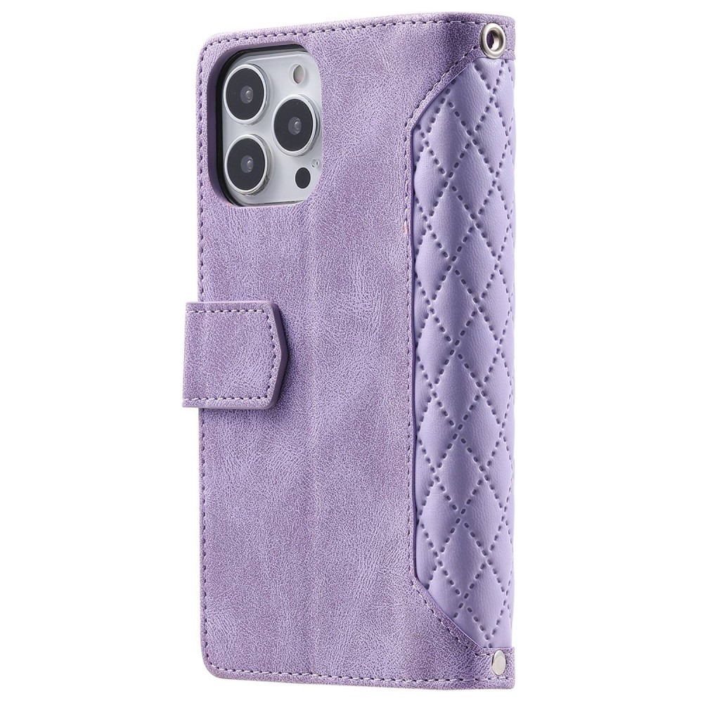 Pung Taske iPhone 14 Pro Max Quilted Lila