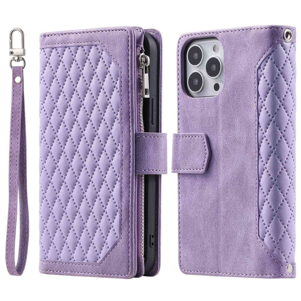 Pung Taske iPhone 14 Pro Max Quilted Lila