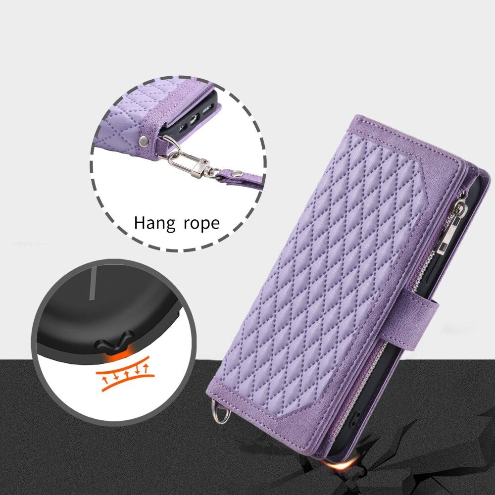 Pung Taske iPhone 14 Pro Max Quilted Lilla