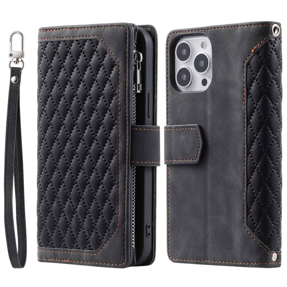 Pung Taske iPhone 14 Pro Quilted Sort - køb online