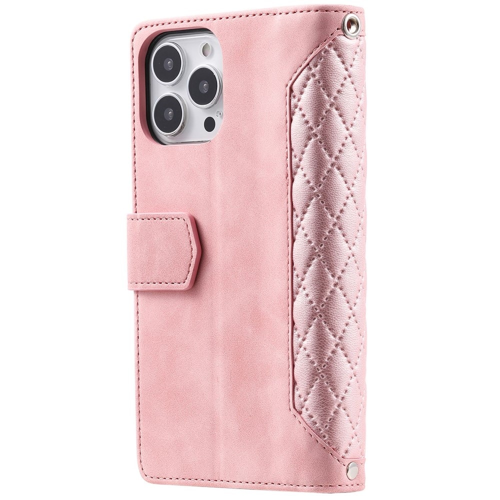 Pung Taske iPhone 14 Pro Max Quilted Lyserød