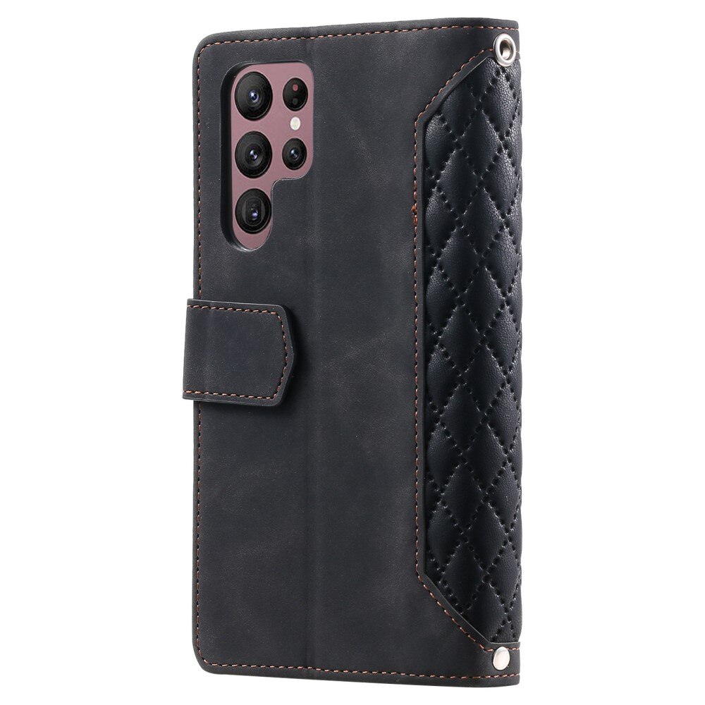 Pung Taske Samsung Galaxy S22 Ultra Quilted Sort